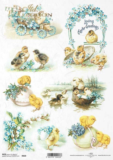Easter Greetings Decoupage Rice Paper