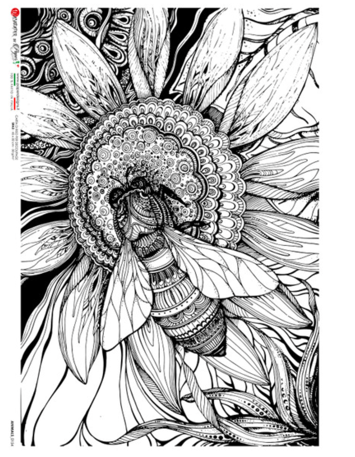 Paper Designs Animals- Bee on Flower- Decoupage Paper
