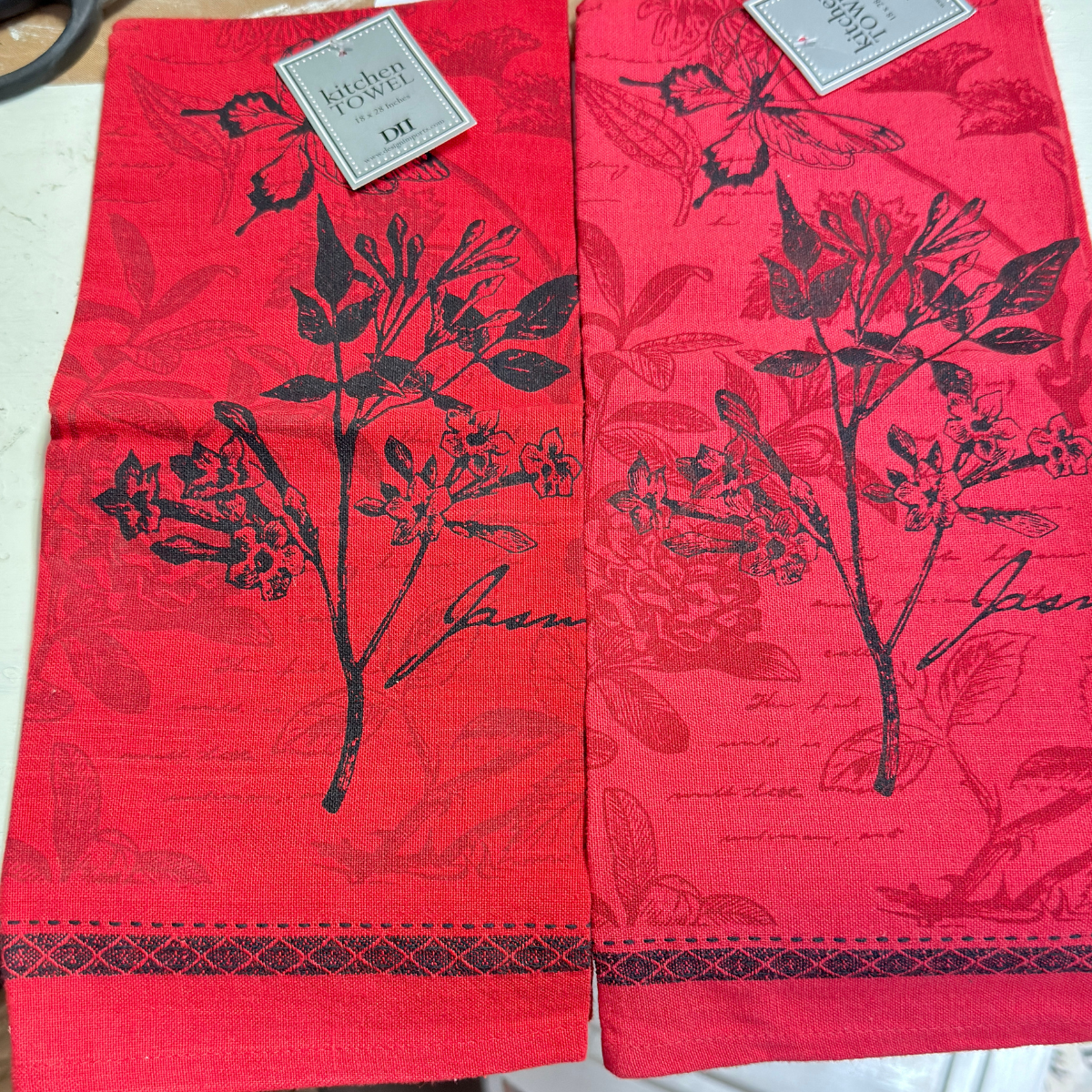 Botanical Flowers Printed Dishtowels