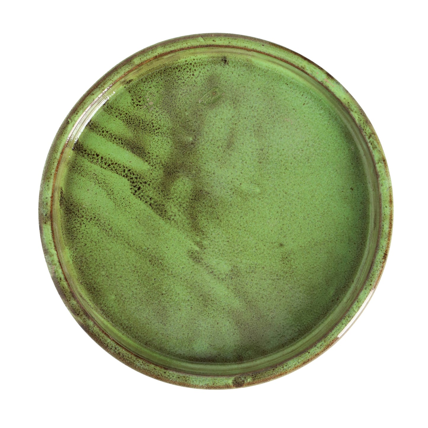 Glazed Saucer Green For Kitchen or Greenhouse