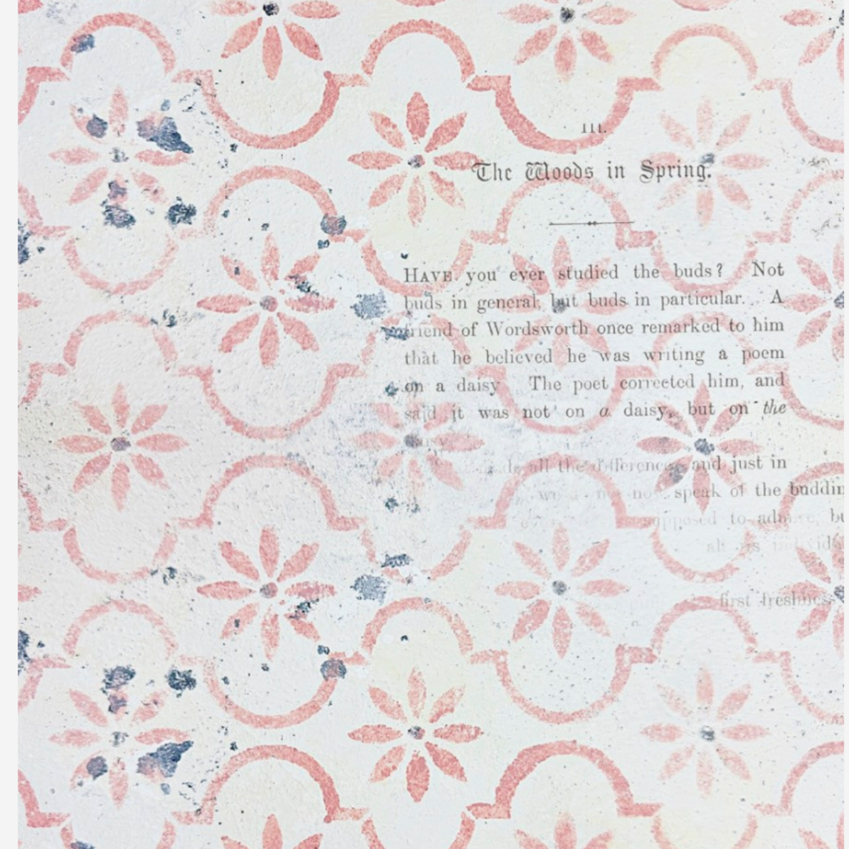 Pink Stencil Background Rice Paper