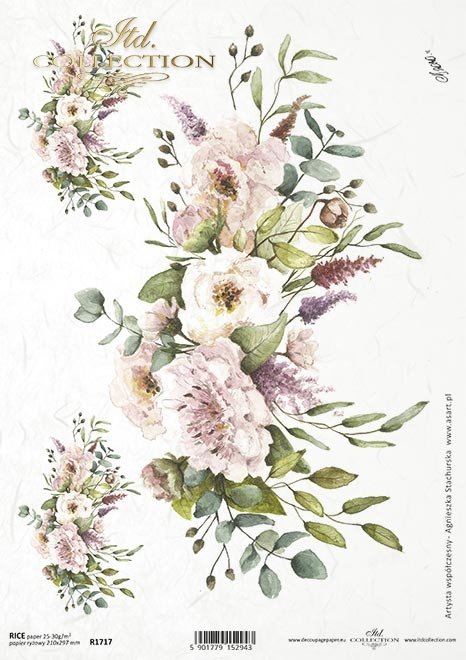 Floral Swags Decoupage Rice Paper
