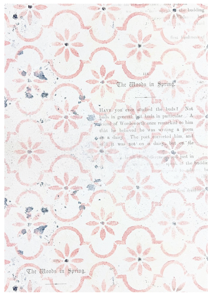 Pink Stencil Background Rice Paper