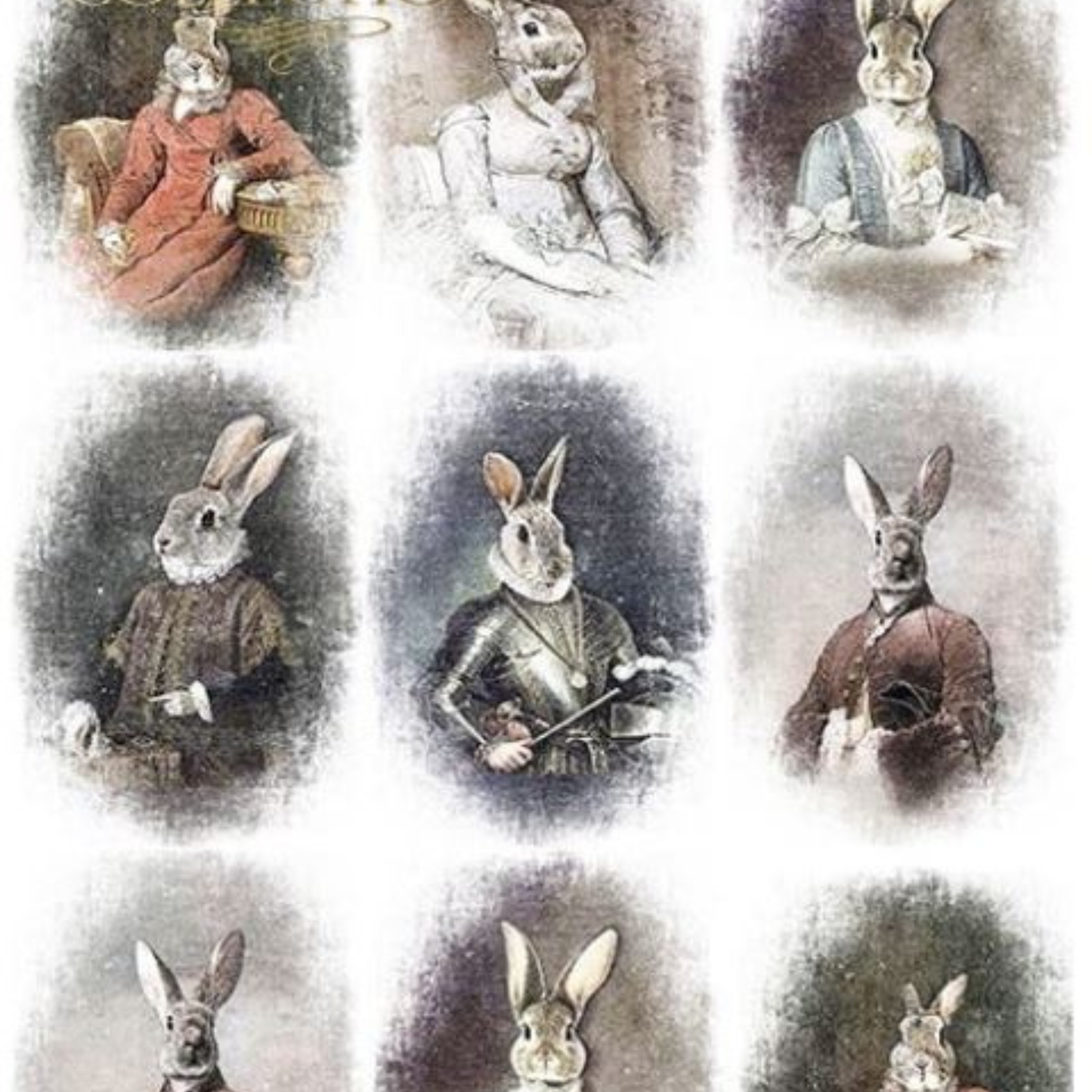 Debonaire Bunnies Decoupage Rice Paper