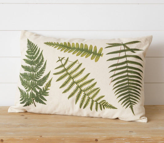 Pillow - Embroidered Ferns
