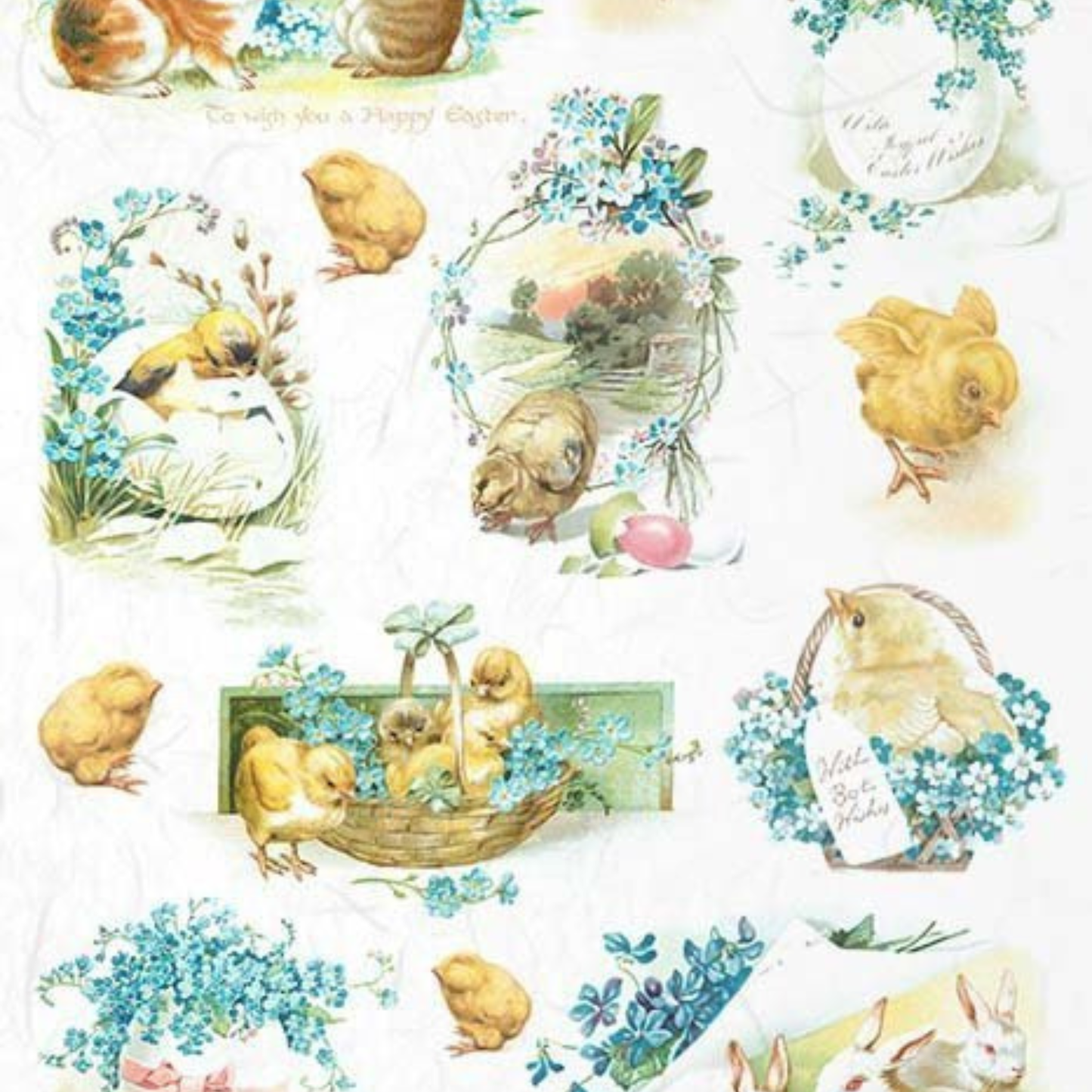 Easter Greetings Decoupage Rice Paper