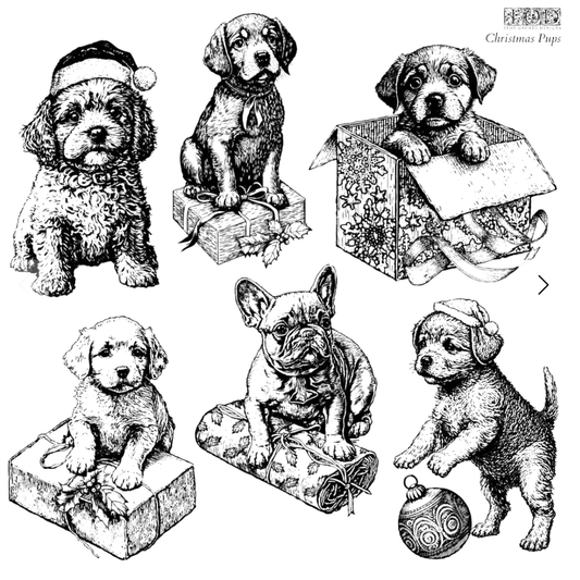 IOD Christmas Puppies Stamps 12" x 12"