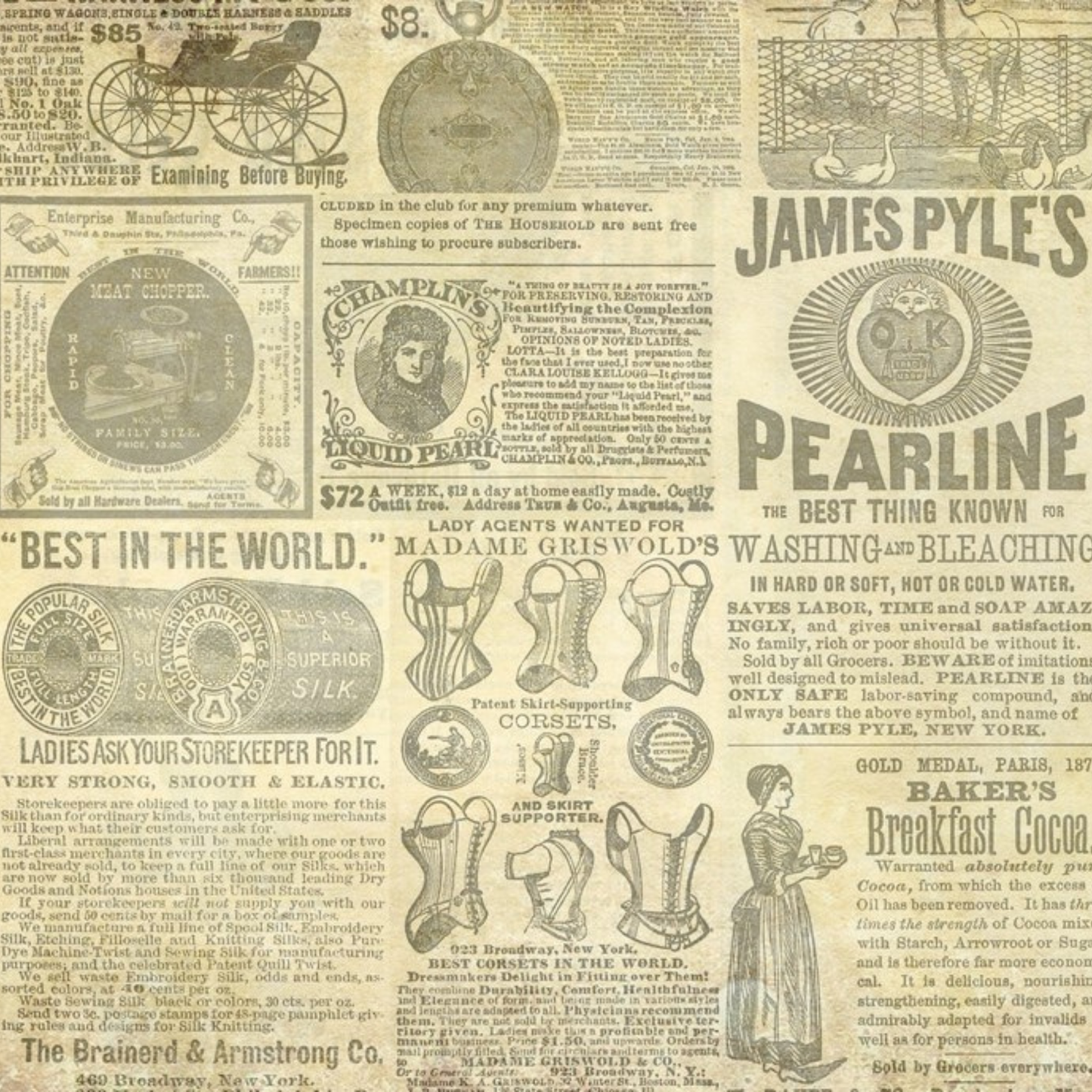 Vintage Adds Decoupage Paper